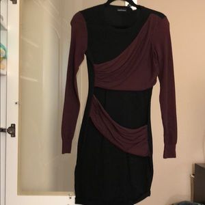 Moda International long sleeve draped dress in S